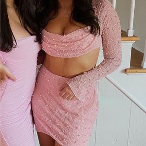Oh Polly Two Piece Pink Pearl Set